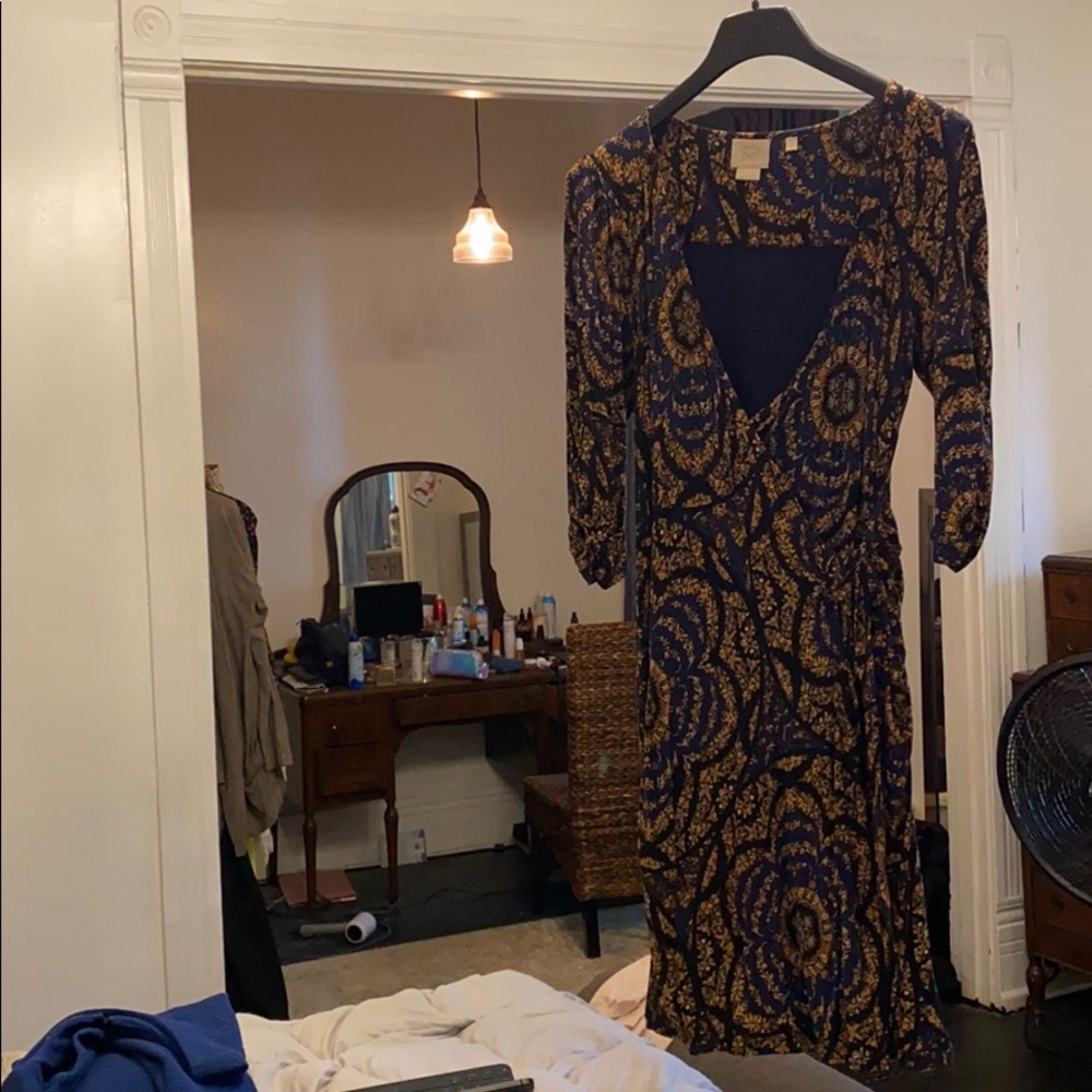 Navy Patterned Dress